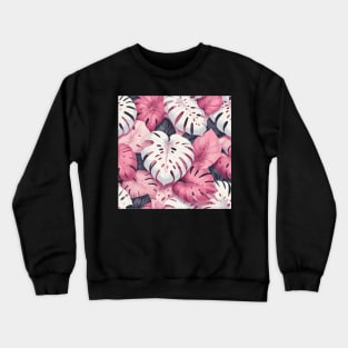 Tropical Leaves Pattern Crewneck Sweatshirt